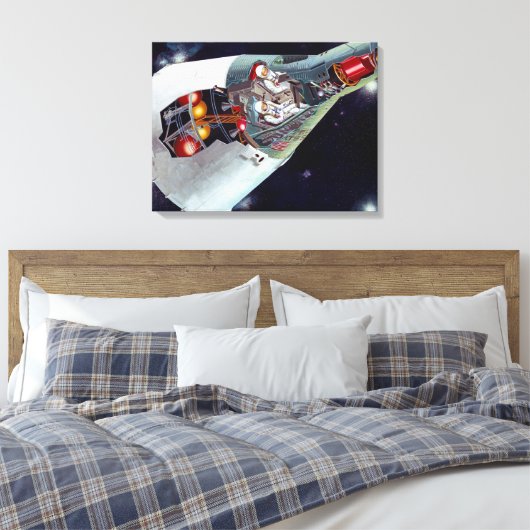 Cutaway is een tweekoppige Gemini-ruimtesonde tijd Canvas Afdruk (Insitu (Slaapkamer))
