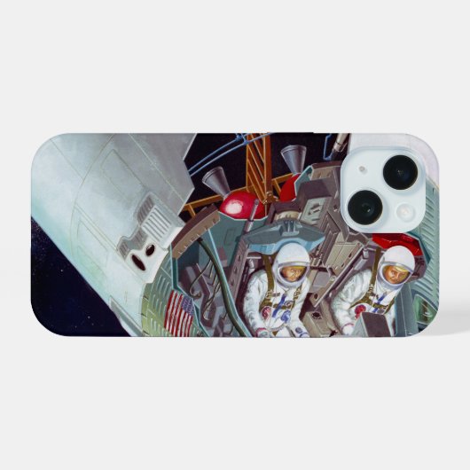 Cutaway is een tweekoppige Gemini-ruimtesonde tijd iPhone 15 Case (Achterkant horizontaal)