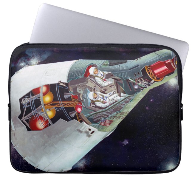 Cutaway is een tweekoppige Gemini-ruimtesonde tijd Laptop Sleeve (Voorkant)