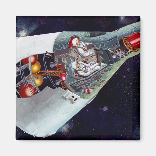 Cutaway is een tweekoppige Gemini-ruimtesonde tijd Magneet (Voorkant)