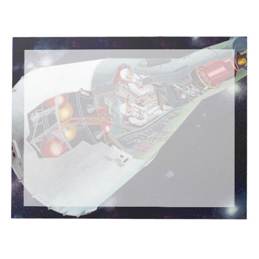 Cutaway is een tweekoppige Gemini-ruimtesonde tijd Notitieblok (Voorkant)