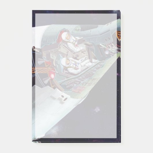 Cutaway is een tweekoppige Gemini-ruimtesonde tijd Post-it® Notes (Voorkant)