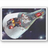 Cutaway is een tweekoppige Gemini-ruimtesonde tijd Sticker (Voorkant)