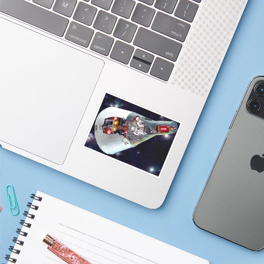 Cutaway is een tweekoppige Gemini-ruimtesonde tijd Sticker (Laptop met iPhone)