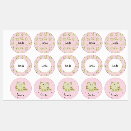 Cutbruin katroze patroon labels (Vel)