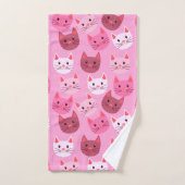 Cutcat face Pattern roze Bad Handdoek (Handdoek)