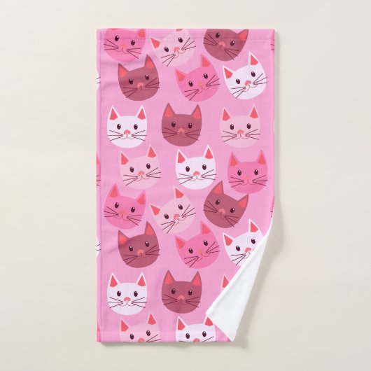 Cutcat face Pattern roze Bad Handdoek (Handdoek)