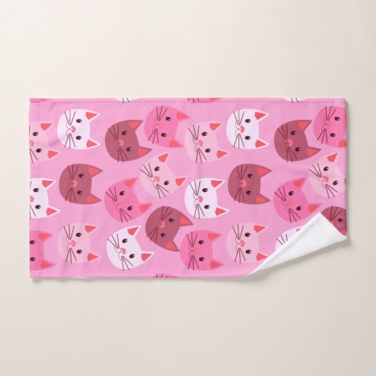 Cutcat face Pattern roze Bad Handdoek (Handdoek)