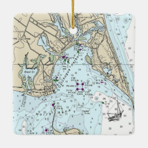 Cutchhogue Habor nautische kaart Keramisch Ornament