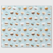 Cutcups koffie op lichtblauw verpakkingspapier cadeaupapier (Vlak)