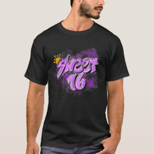 Cute16th Crown Birthday Airborstel Graffiti Retro T-shirt