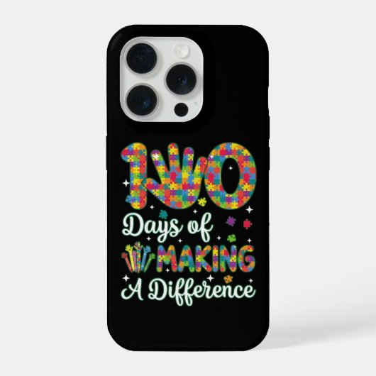 Cute 100 Days Making A Difference Puzzle Inclusion iPhone Hoesje (Achterkant)