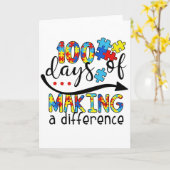 Cute 100 Days Making A Difference Puzzle Inclusion Kaart (Gele Bloem)