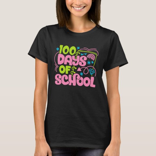 Cute 100 Days of School 100th Magical School Day T T-shirt (Voorkant)