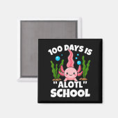 Cute 100 Days Of School Axolotl Alotl Pun Girls Bo Magneet (Voorkant / Achterkant)