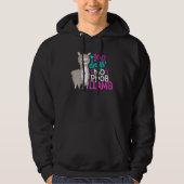 Cute 100 Days of School No Probllama Llama 100th d Hoodie (Voorkant)