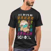 Cute 100 Days Of School Sloth Face Mask Virtual Te T-shirt (Voorkant)