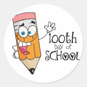 Cute 100e dag schoolcadeau voor Cartoon Ronde Sticker