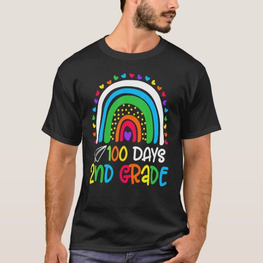 Cute 100th Day Of School 100 Days Smarter 2nd Grad T-shirt (Voorkant)