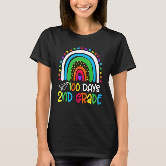 Cute 100th Day of School 100 Days Smarter 2nd Grad T-shirt (Voorkant)