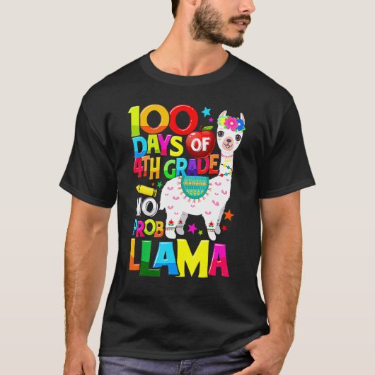 Cute 100th Day Of School 100 Days Smarter 4th Grad T-shirt (Voorkant)