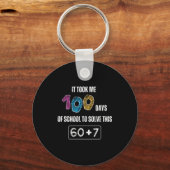 Cute 100th Day Of School Math Student Teacher Humo Sleutelhanger (Voorkant)