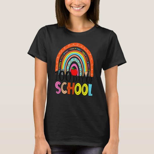 Cute 100th Day Of School Teacher 100 Days Smarter  T-shirt (Voorkant)