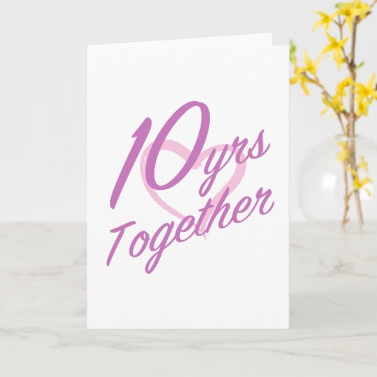 Cute 10e Jubileum Kaart (Gele Bloem)