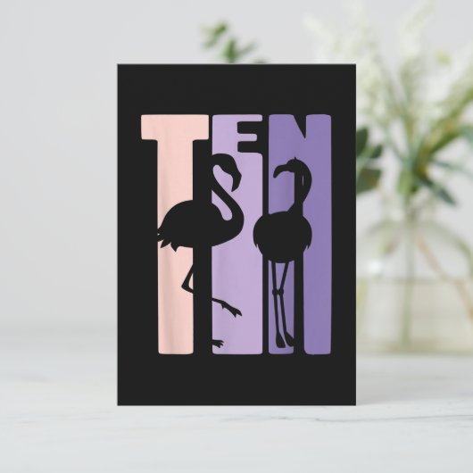 Cute 10e verjaardagscadeau I Flamingo I 10 jaar ou Kaart (Staand voorkant)