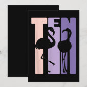 Cute 10th Birthday Gift I Flamingo I 10 Year Old Save The Date (Voorkant / Achterkant)