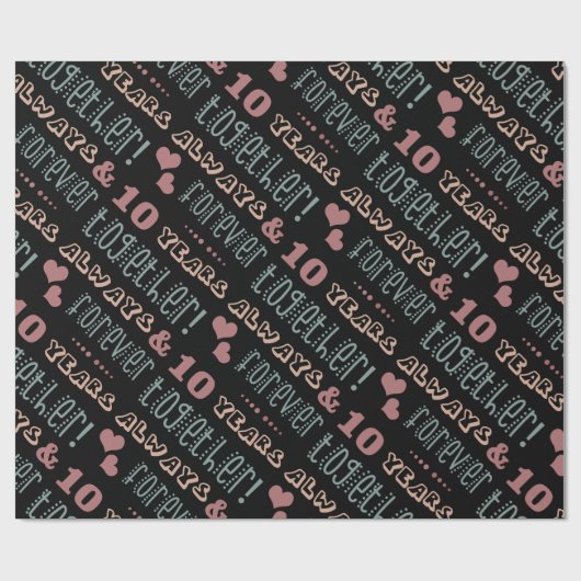 Cute 10th Wedding Jubileum Cadeaupapier (Vlak)