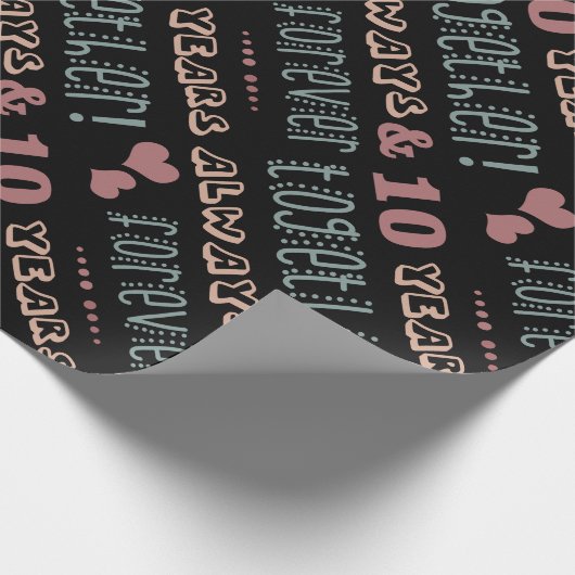 Cute 10th Wedding Jubileum Cadeaupapier (Hoek)