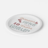 Cute 10th Wedding Jubileum Papieren Bordje (Gekanteld)