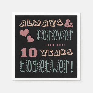Cute 10th Wedding Jubileum Servet