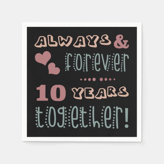 Cute 10th Wedding Jubileum Servet (Voorkant)