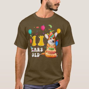 Cute 11 Years Old Corgi Dog Lover 11th Birthday Pa T-shirt
