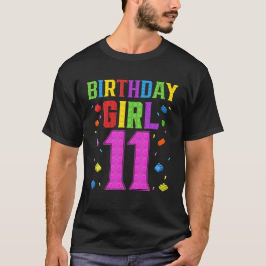Cute 11th Birthday 11 Years Old Block Building G T-shirt (Voorkant)