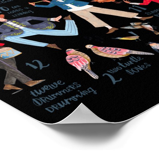 Cute 12 Days Of Christmas Clic Traditional  Poster (Hoek)