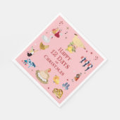 Cute 12 Days of Christmas Vintage Midcentury Servet (Hoek)