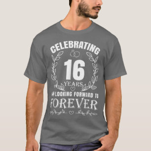 Cute 16th Wedding Jubileum for Couples Married T-shirt