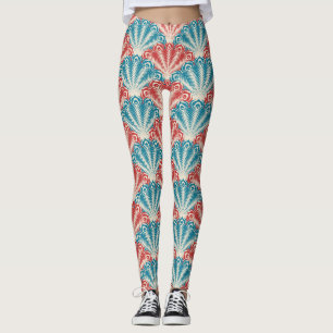 Cute 1950s style Summer Forth of julred and Blue Leggings