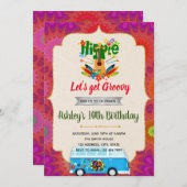 Cute 1960s-themauitnodiging kaart (Voorkant / Achterkant)