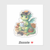 Cute #1 Dad Dragon Die-cut Sticker (Vel)