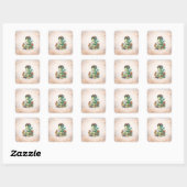Cute #1 Dad Dragon Square Sticker (Vel)