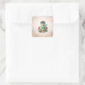 Cute #1 Dad Dragon Square Sticker (Tas)