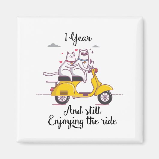 Cute 1 jaar Jubileum gift voor hem en haar Magneet (Voorkant)