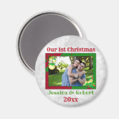 Cute 1e kerstfoto van het stel magneet (Voorkant / Achterkant)