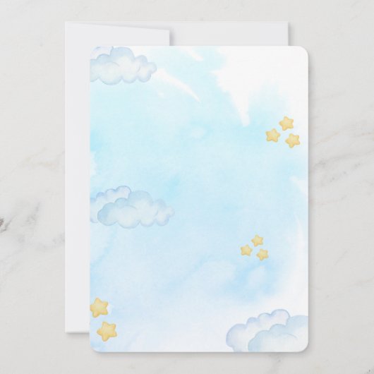 Cute 1st Baby Boy Birthday Invitation Kaart (Achterkant)