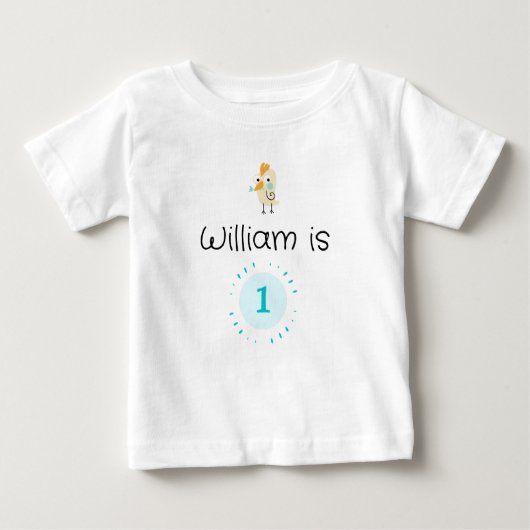 Cute 1st Birthday Personalized Baby T-Shirt (Voorkant)