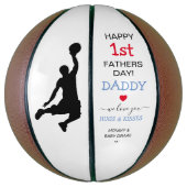Cute 1st Fathers Day | Papa Basketball Basketbal (Verticaal)